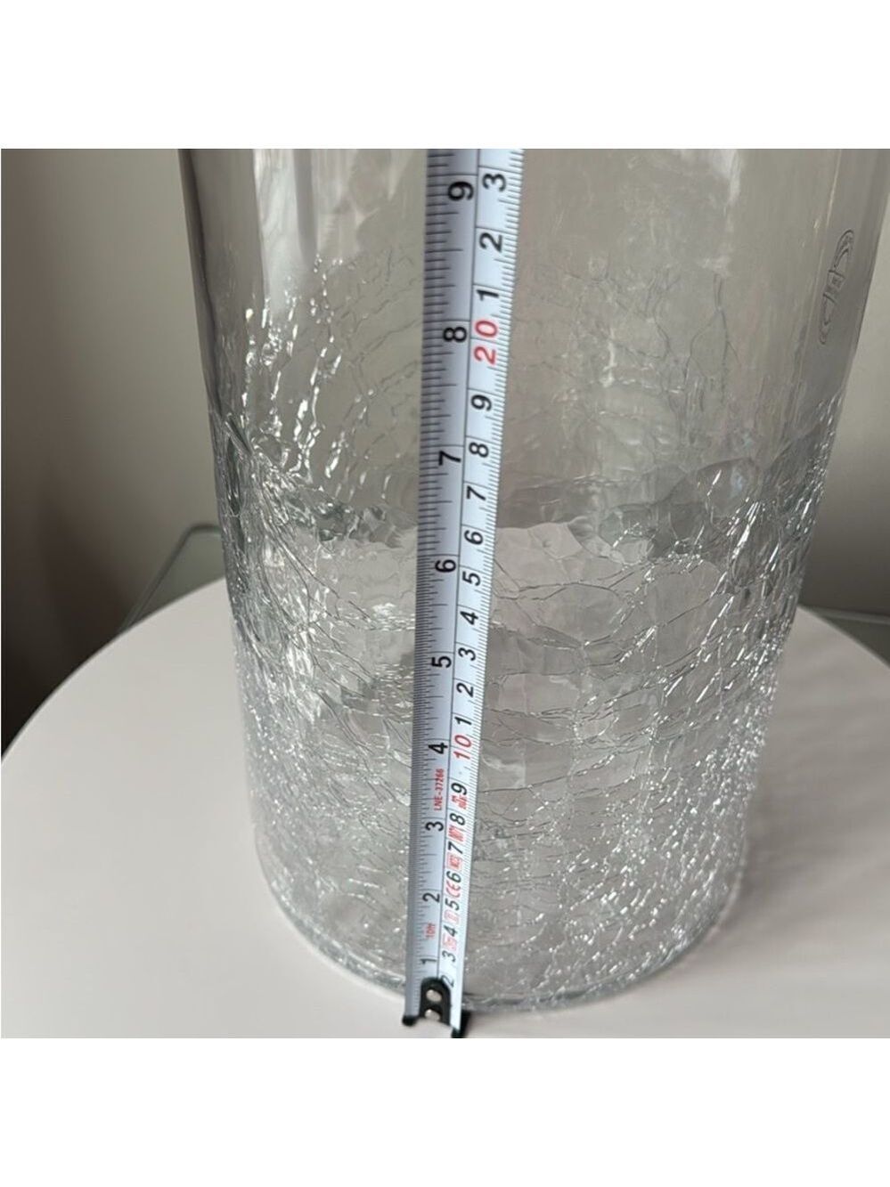 Elegant Glass Candle Holder with Crackle Design